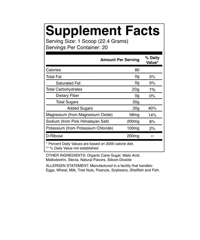 SUSTAIN Intra-Ride Drink Mix By Race Provisions In Lemon Lime Flavor Supplement Facts Panel
